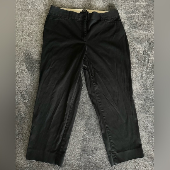 TALBOTS Women's The Perfect Crop Curvy Solid Black Casual Pants, Size 12 - Picture 2 of 7